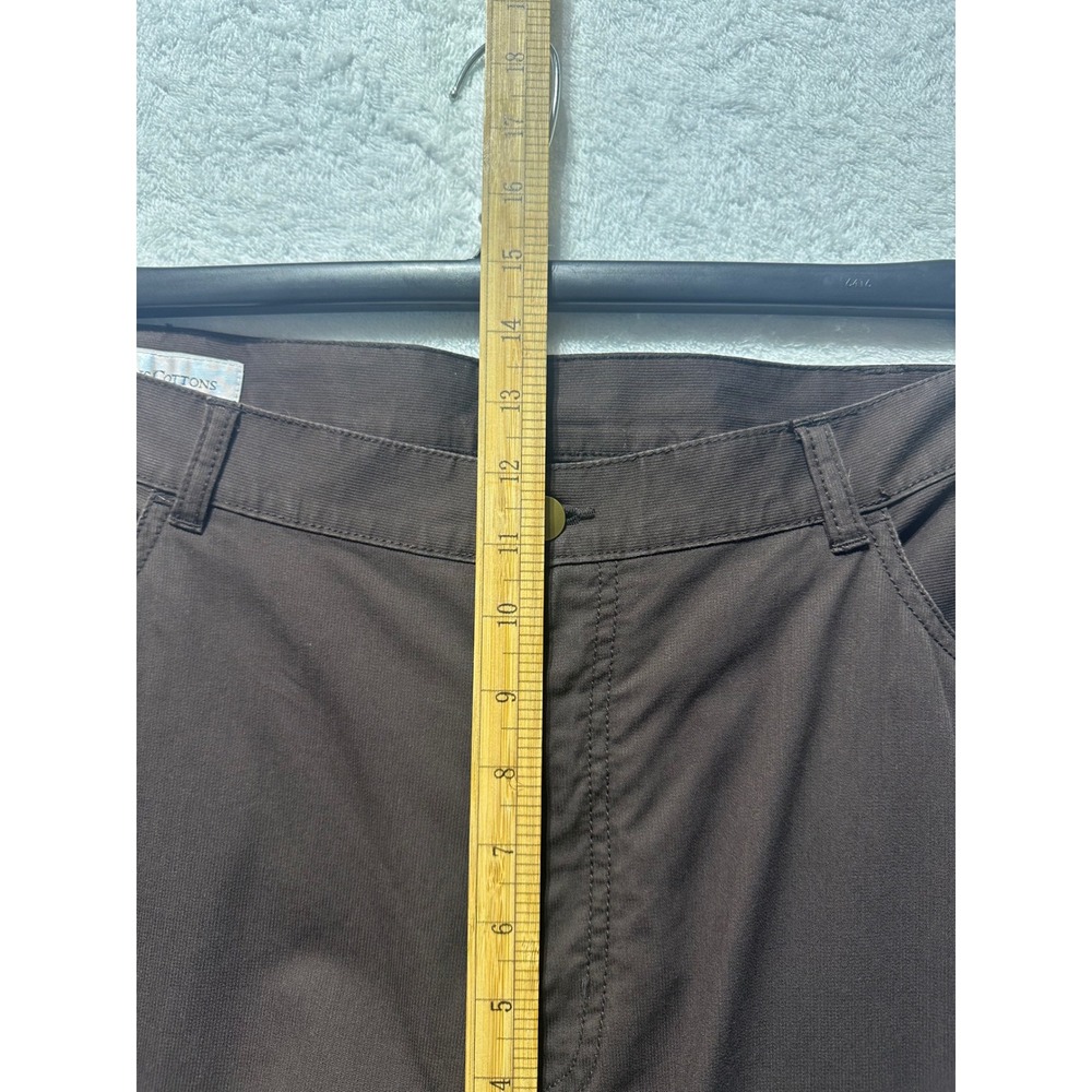 Cotton Casual Pants Brown Chinos Straight Leg Everyday Comfort 42x30 - Picture 10 of 13